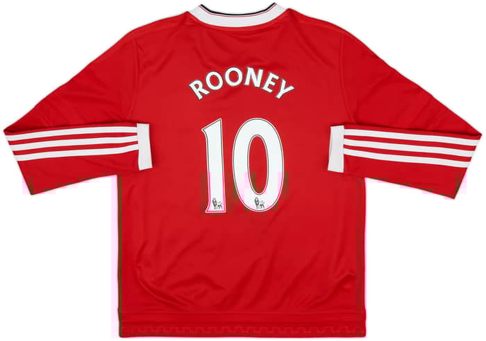 2015-16 Manchester United Home L/S Shirt Rooney #10 - 8/10 - (M.Boys)