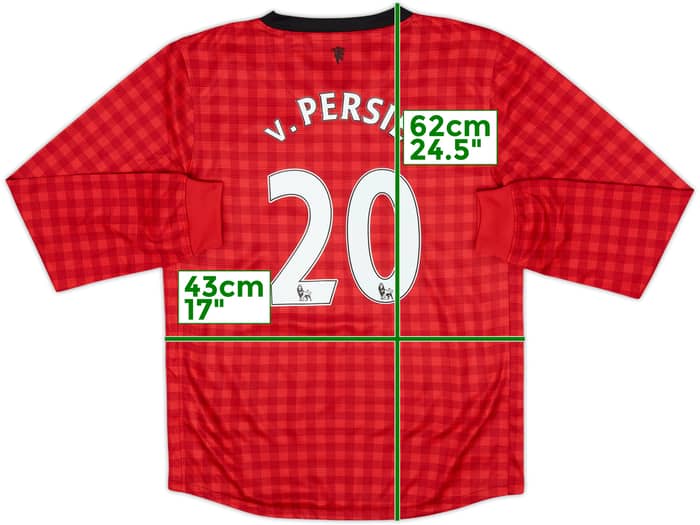 2012-13 Manchester United Home L/S Shirt v.Persie #20 - 9/10 - (M.Boys)