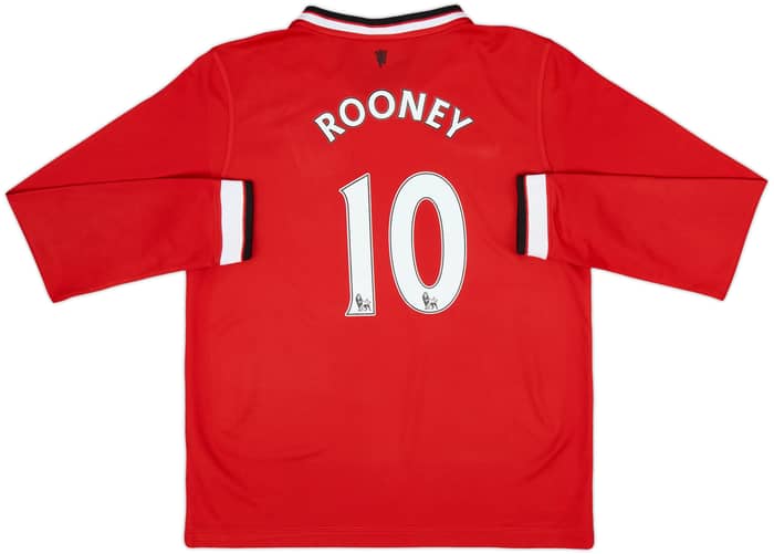 2014-15 Manchester United Home L/S Shirt Rooney #10 - 8/10 - (L.Boys)