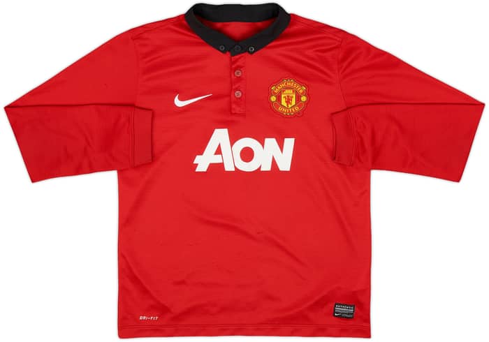 2013-14 Manchester United Home L/S Shirt v.Persie #20 - 7/10 - (M.Boys)