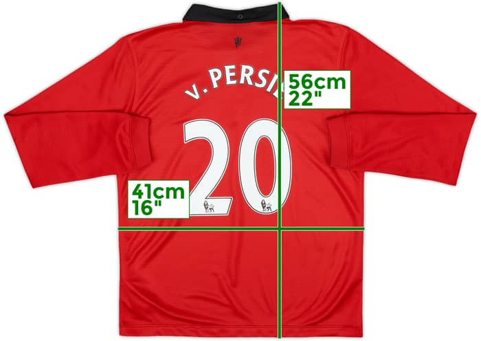 2013-14 Manchester United Home L/S Shirt v.Persie #20 - 7/10 - (M.Boys)