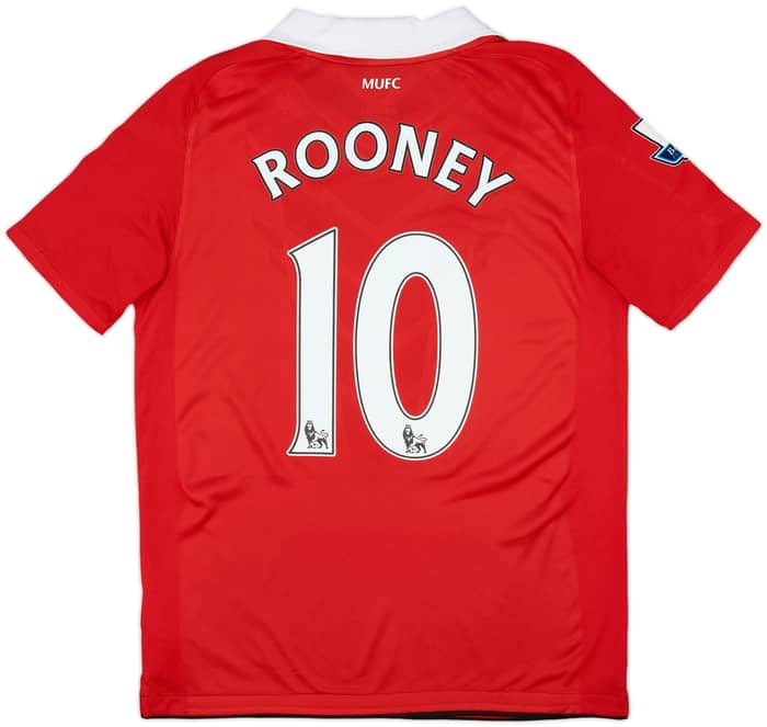2010-11 Manchester United Home Shirt Rooney #10 - 9/10 - (XL.Boys)