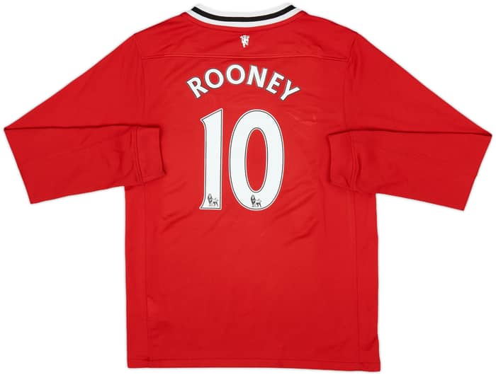 2011-12 Manchester United Home L/S Shirt Rooney #10 - 7/10 - (M.Boys)
