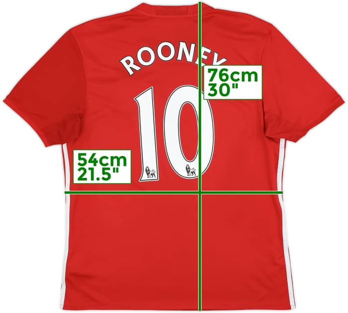 2016-17 Manchester United Home Shirt Rooney #10 - 6/10 - (L)