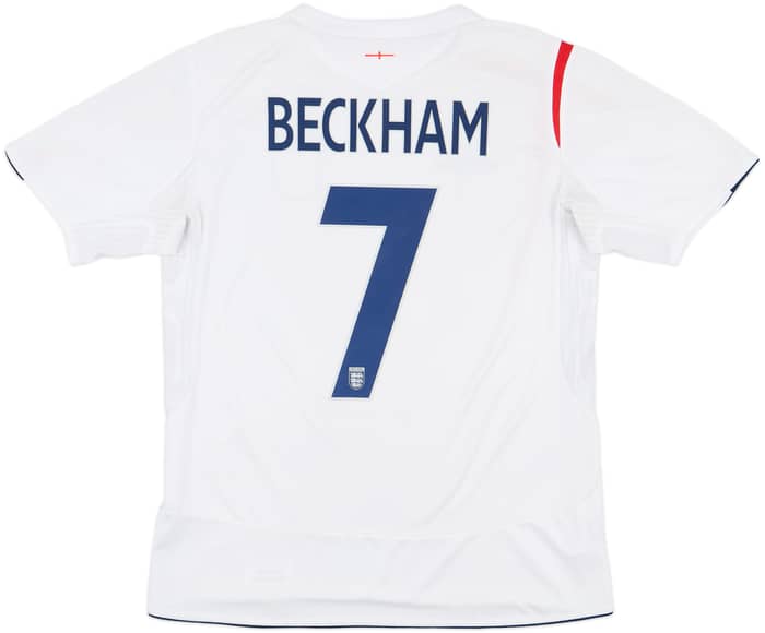 2005-07 England Home Shirt Beckham #7 - 6/10 - (L)