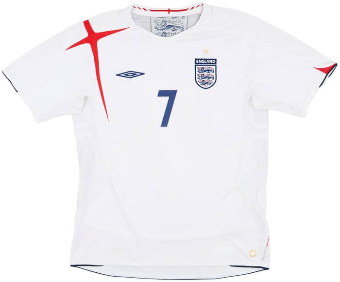 2005-07 England Home Shirt Beckham #7 - 6/10 - (L)