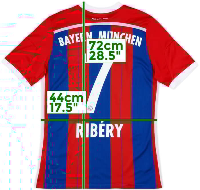 2014-15 Bayern Munich Home Shirt Ribery #7 - 8/10 - (XL.Boys)