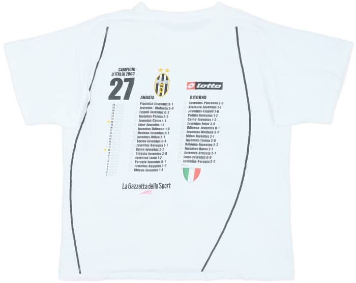 2003 Juventus 'Campioni d'Italia' Graphic Tee - 7/10 - (L)