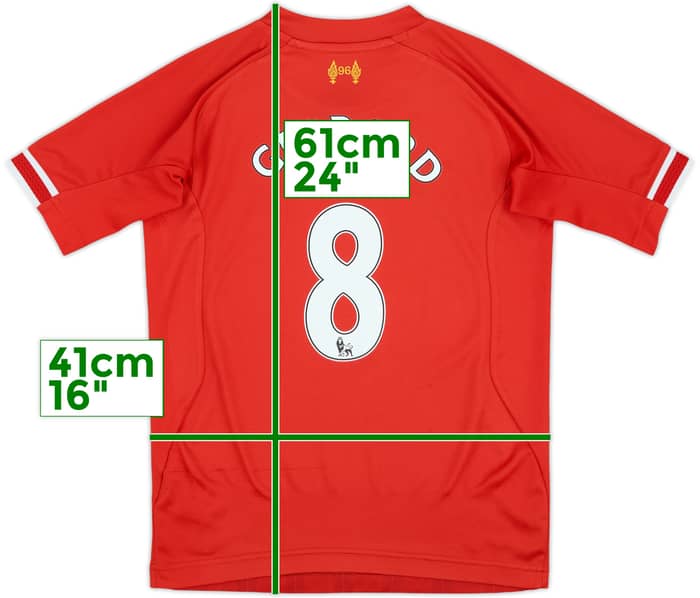 2013-14 Liverpool Home Shirt Gerrard #8 - 7/10 - (M.Boys)