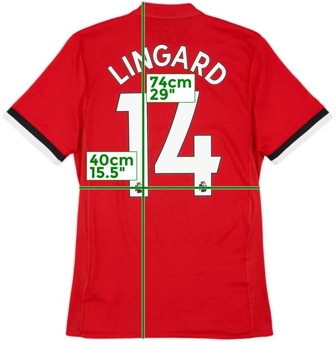 2017-18 Manchester United Authentic Home Shirt Lingard #14 - 10/10 - (S)
