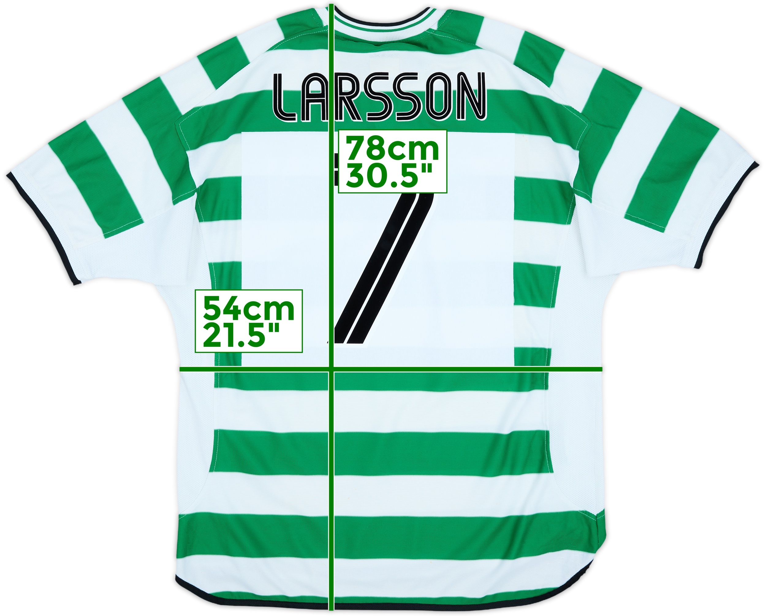 2001-03 Celtic Home Shirt Larsson #7 - 9/10 - (XL)