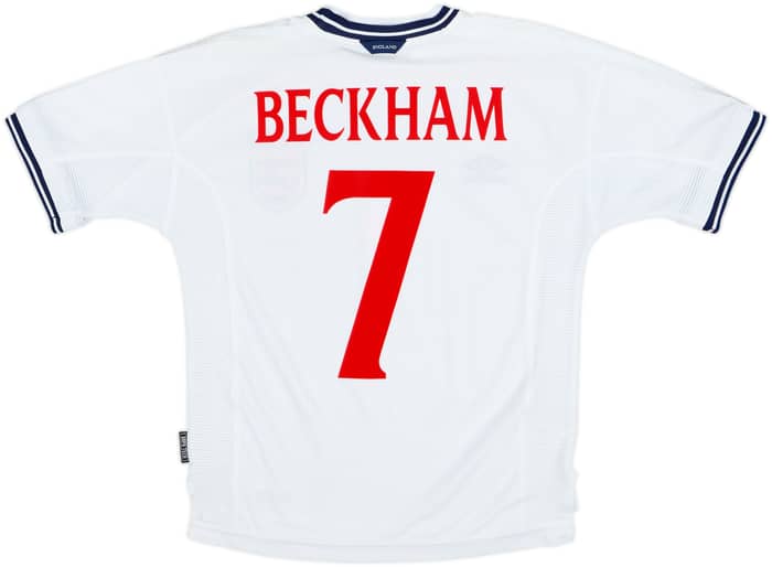 1999-01 England Home Shirt Beckham #7 - 8/10 - (Y)