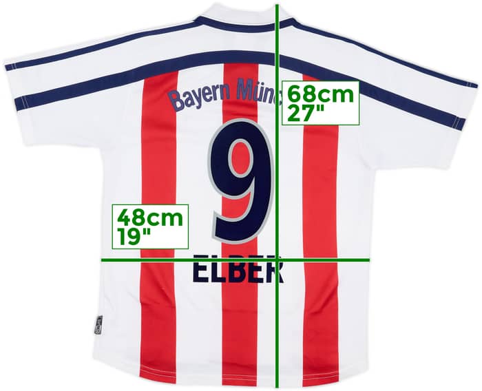 2000-01 Bayern Munich Away Shirt Elber #9 - 9/10 - (Y)