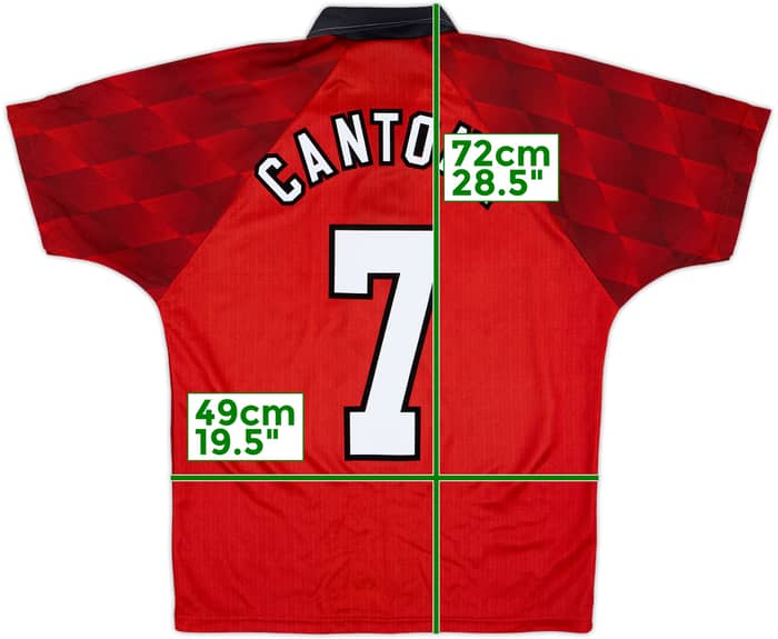 1996-98 Manchester United Home Shirt Cantona #7 - 7/10 - (Y)