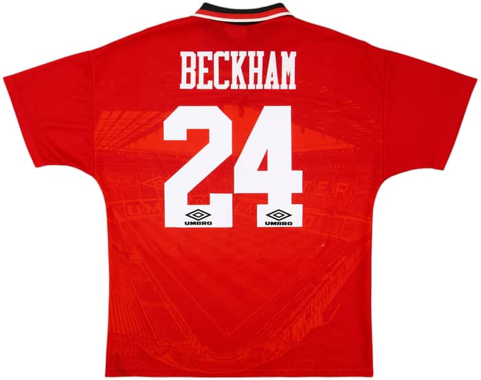 1994-96 Manchester United Home Shirt Beckham #24 - 8/10 - (L)