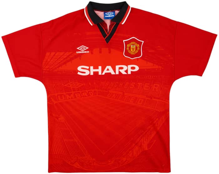 1994-96 Manchester United Home Shirt Beckham #24 - 8/10 - (L)