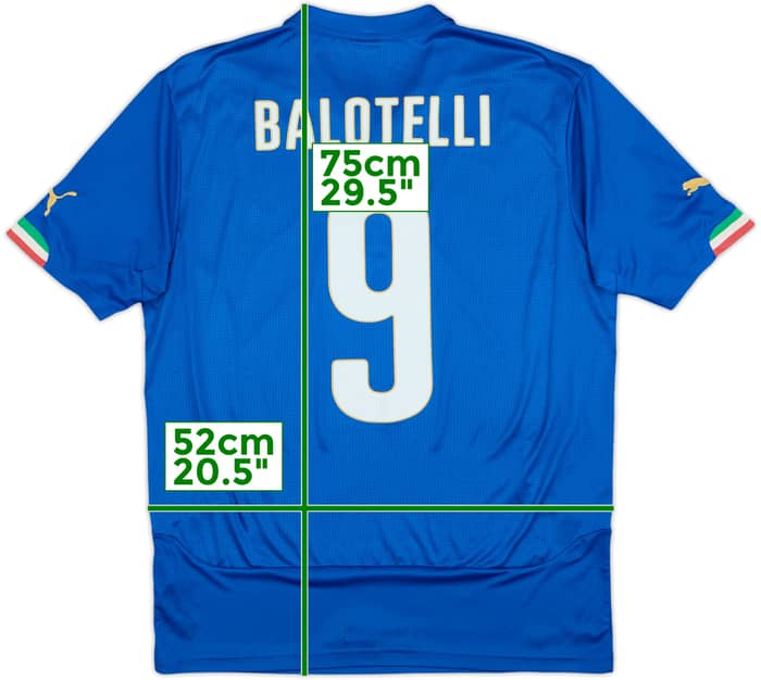2014-15 Italy Home Shirt Balotelli #9 - 10/10 - (L)