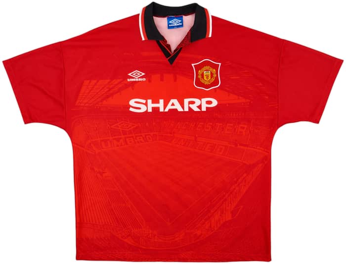 1994-96 Manchester United Home Shirt Cantona #7 - 9/10 - (XXL)
