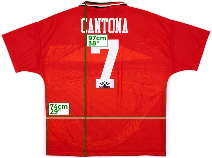1994-96 Manchester United Home Shirt Cantona #7 - 9/10 - (XXL)
