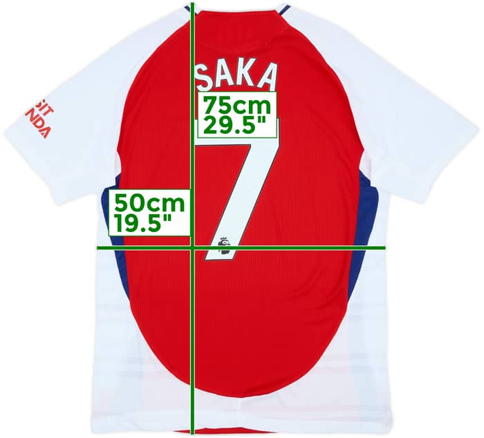 2024-25 Arsenal Authentic Home Shirt Saka #7 - 10/10 - (XL)