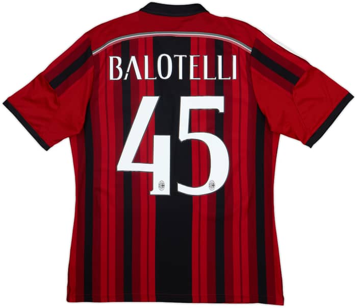 2014-15 AC Milan Home Shirt Balotelli #45 - 8/10 - (L)