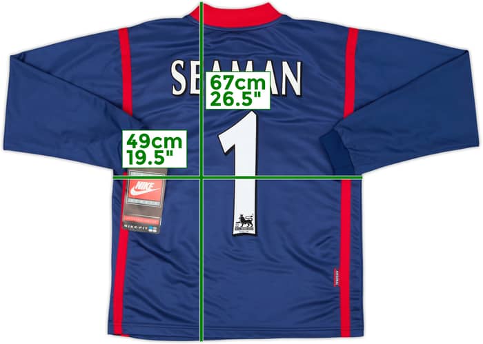 1998-99 Arsenal GK Shirt Seaman #1 (XL.Boys)