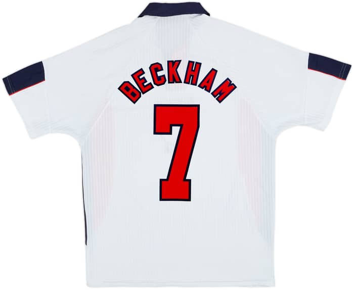1997-99 England Home Shirt Beckham #7 - 6/10 - (L)