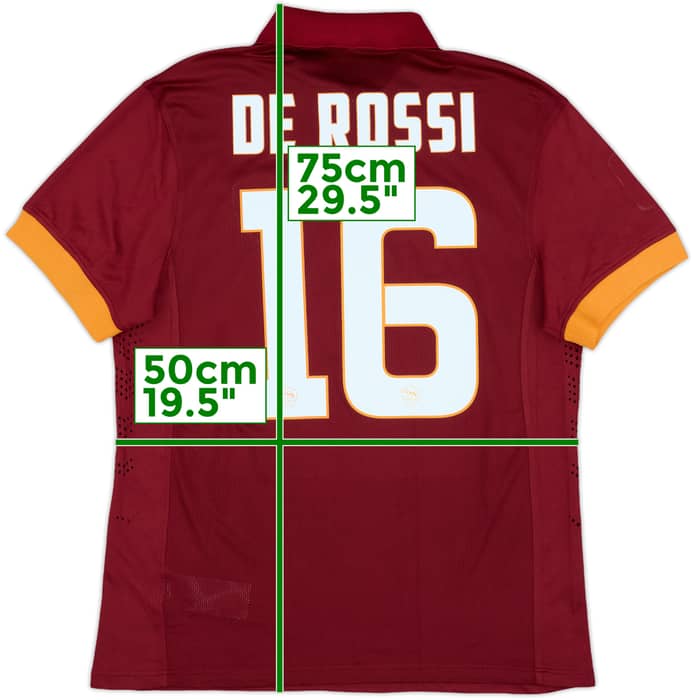 2013-14 Roma Authentic Home Shirt De Rossi #16 - 9/10 - (M)