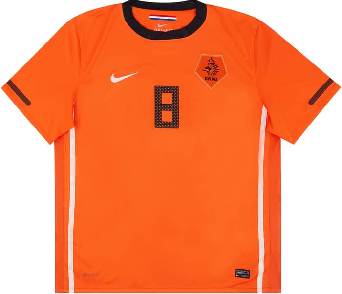 2010-11 Netherlands Home Shirt De Jong #8 - 7/10
