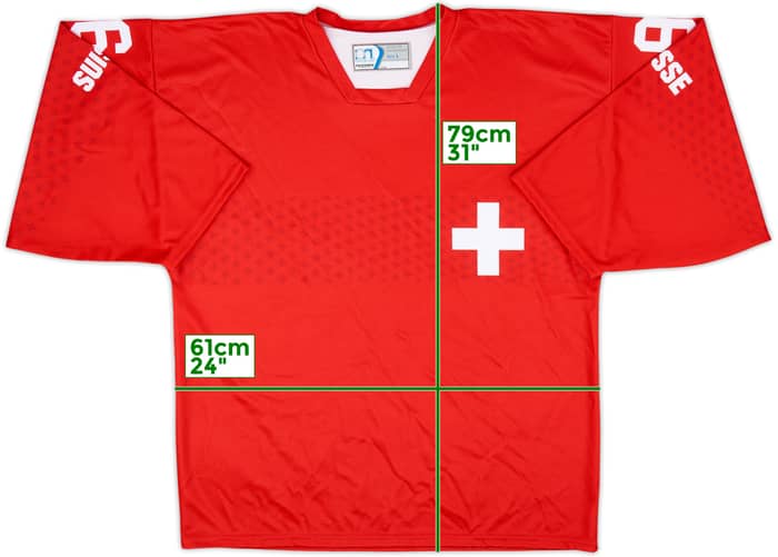 2014 Switzerland National Hockey Team Brunner #96 Ochsner Home Jersey - 9/10 - (L)