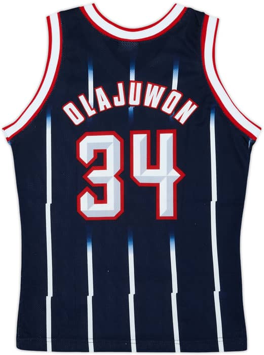 1995-01 Houston Rockets Olajuwon #34 Champion Away Jersey - 8/10 - (L.Boys)