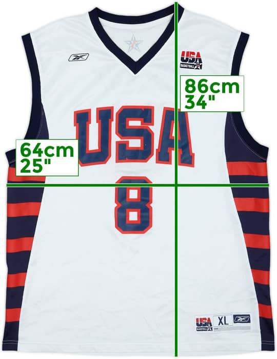 2004 USA Bryant #8 Reebok Home Jersey - 8/10 - (XL)