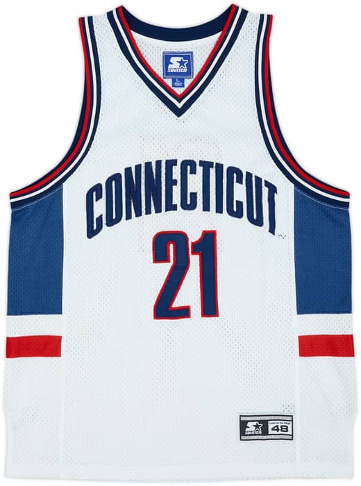 1995-98 UConn Huskies Moore #21 Starter Authentic Home Jersey - 8/10 - (L)