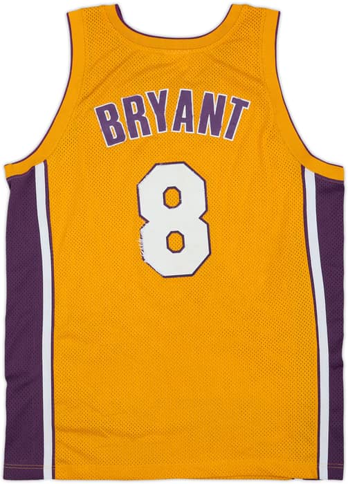 1999-06 LA Lakers Bryant #8 Champion Authentic Home Jersey - 3/10 - (L)