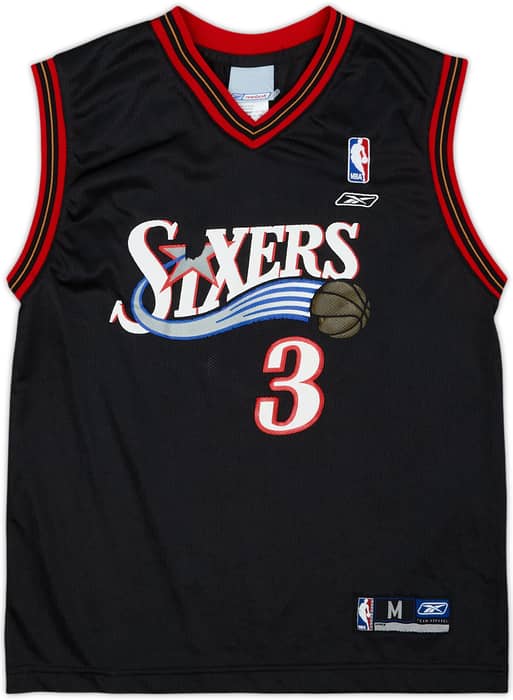 2002-06 Philadelphia 76ers Iverson #3 Reebok Away Jersey - 4/10 - (M.Boys)