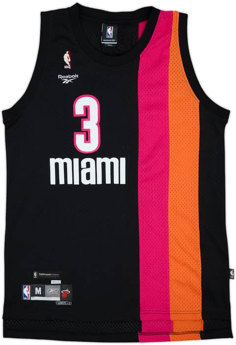 2005-06 Miami Heat Wade #3 Reebok Hardwood Classics Swingman Jersey - 8/10 - (M)