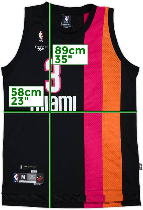 2005-06 Miami Heat Wade #3 Reebok Hardwood Classics Swingman Jersey - 8/10 - (M)