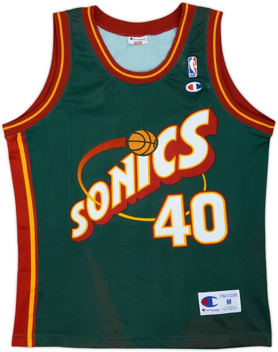 1995-97 Seattle Supersonics Kemp #40 Champion Away Jersey - 9/10 - (M)