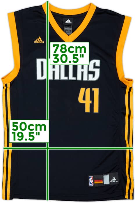2008-09 Dallas Mavericks Nowitzki #41 adidas Alternate Jersey - 9/10 - (S)