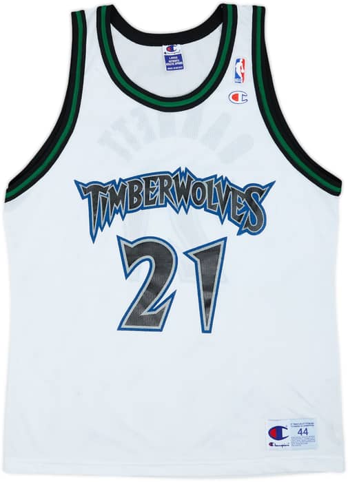 1996-02 Minnesota Timberwolves Garnett #21 Champion Away Jersey - 7/10 - (L)