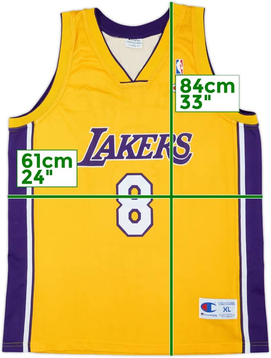 1999-06 LA Lakers Bryant #8 Champion Home Jersey - 9/10 - (XL)