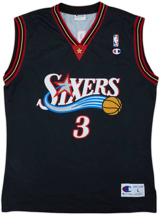 2000-06 Philadelphia 76ers Iverson #3 Champion Away Jersey - 8/10 - (L)
