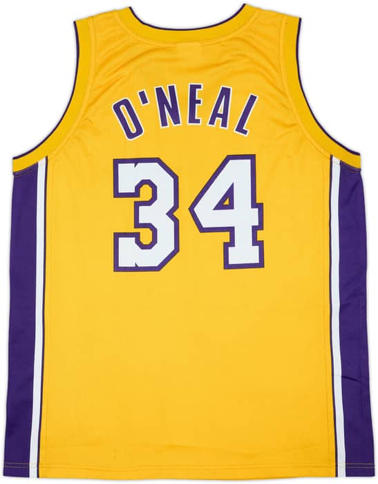 1999-04 LA Lakers O'Neal #34 Champion Home Jersey - 9/10 - (XL)