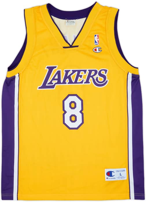 1999-06 LA Lakers Bryant #8 Champion Home Jersey - 9/10 - (L)