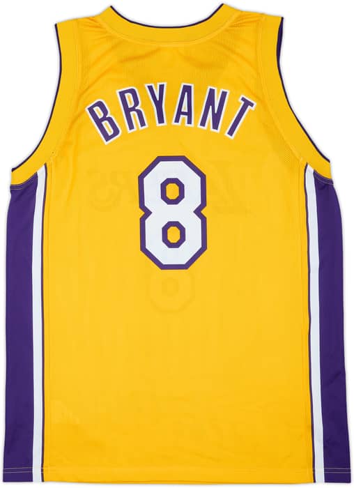 1999-06 LA Lakers Bryant #8 Champion Home Jersey - 9/10 - (L)