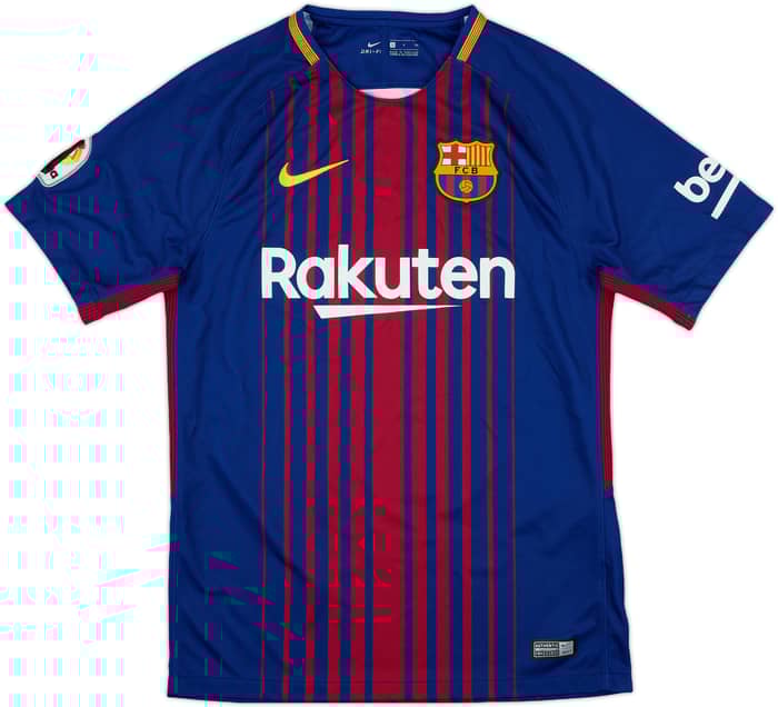 2017-18 Barcelona Home Shirt Suarez #9 - 8/10 - (S)