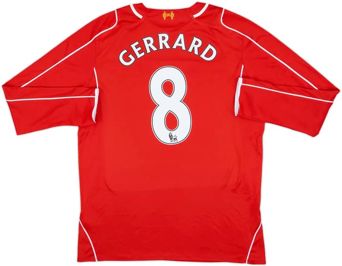 2014-15 Liverpool Home L/S Shirt Gerrard #8 - 6/10 - (L)
