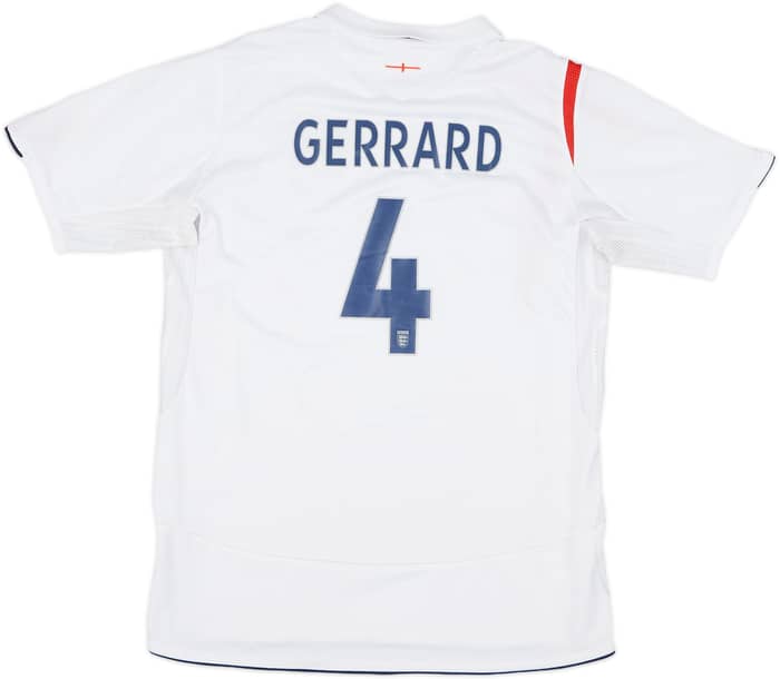 2005-07 England Home Shirt Gerrard #4 - 8/10 - (XL.Boys)