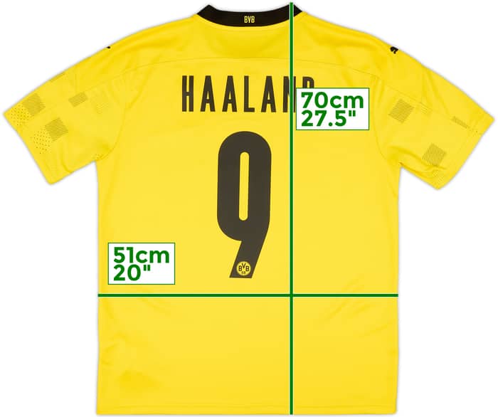 2020-21 Borussia Dortmund Home Shirt Haaland #9 - 7/10 - (M)