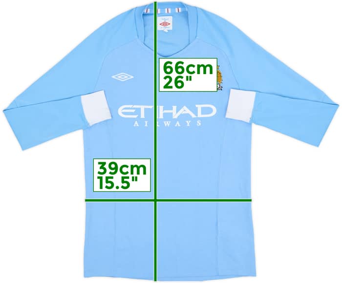 2010-11 Manchester City Home L/S Shirt #8 - 5/10 - (L.Boys)